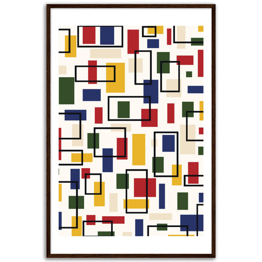 Abstraction in Primary Colors - Framed Abstract Modern Poster