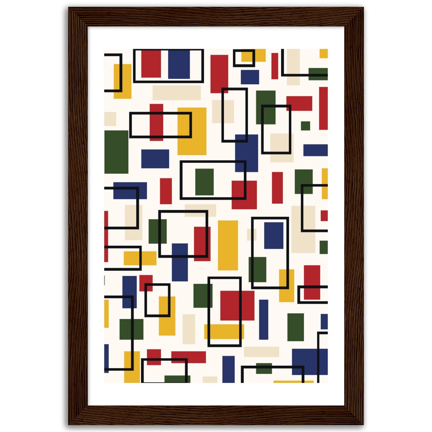 Abstraction in Primary Colors - Framed Abstract Modern Poster