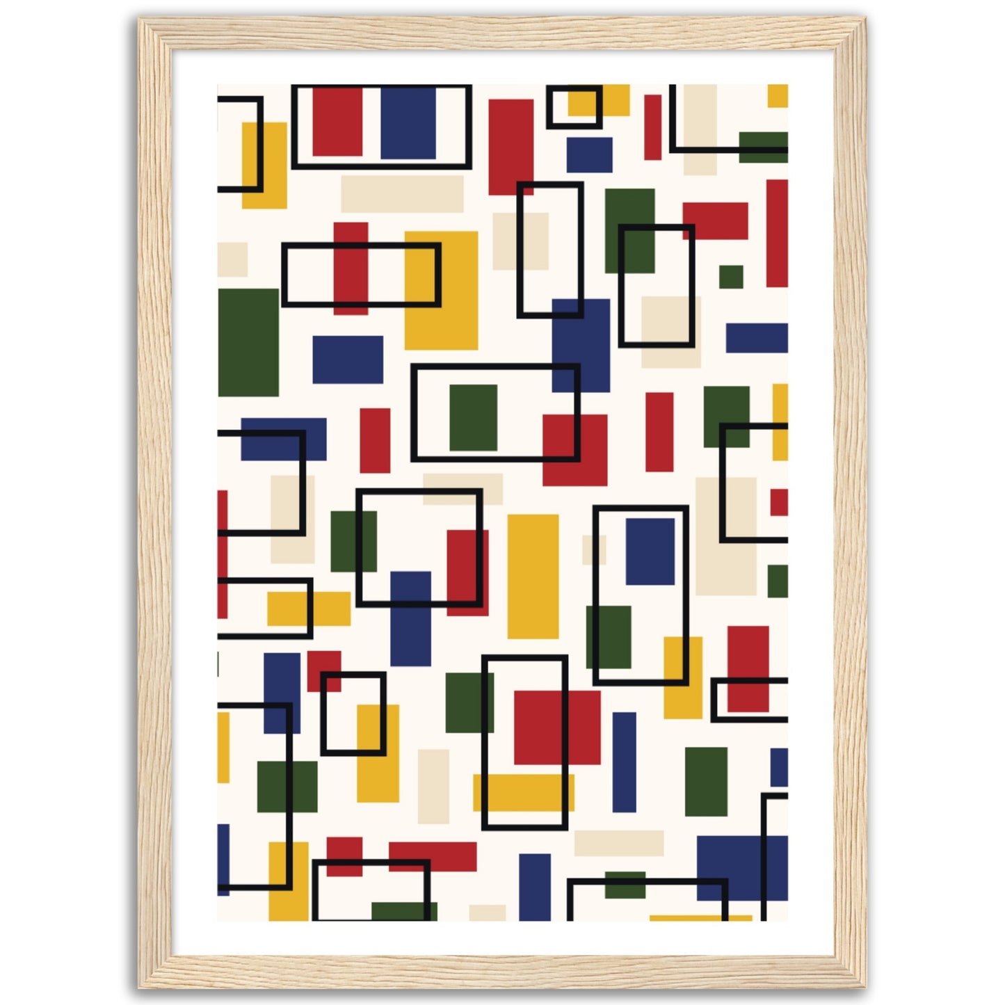 Abstraction in Primary Colors - Framed Abstract Modern Poster