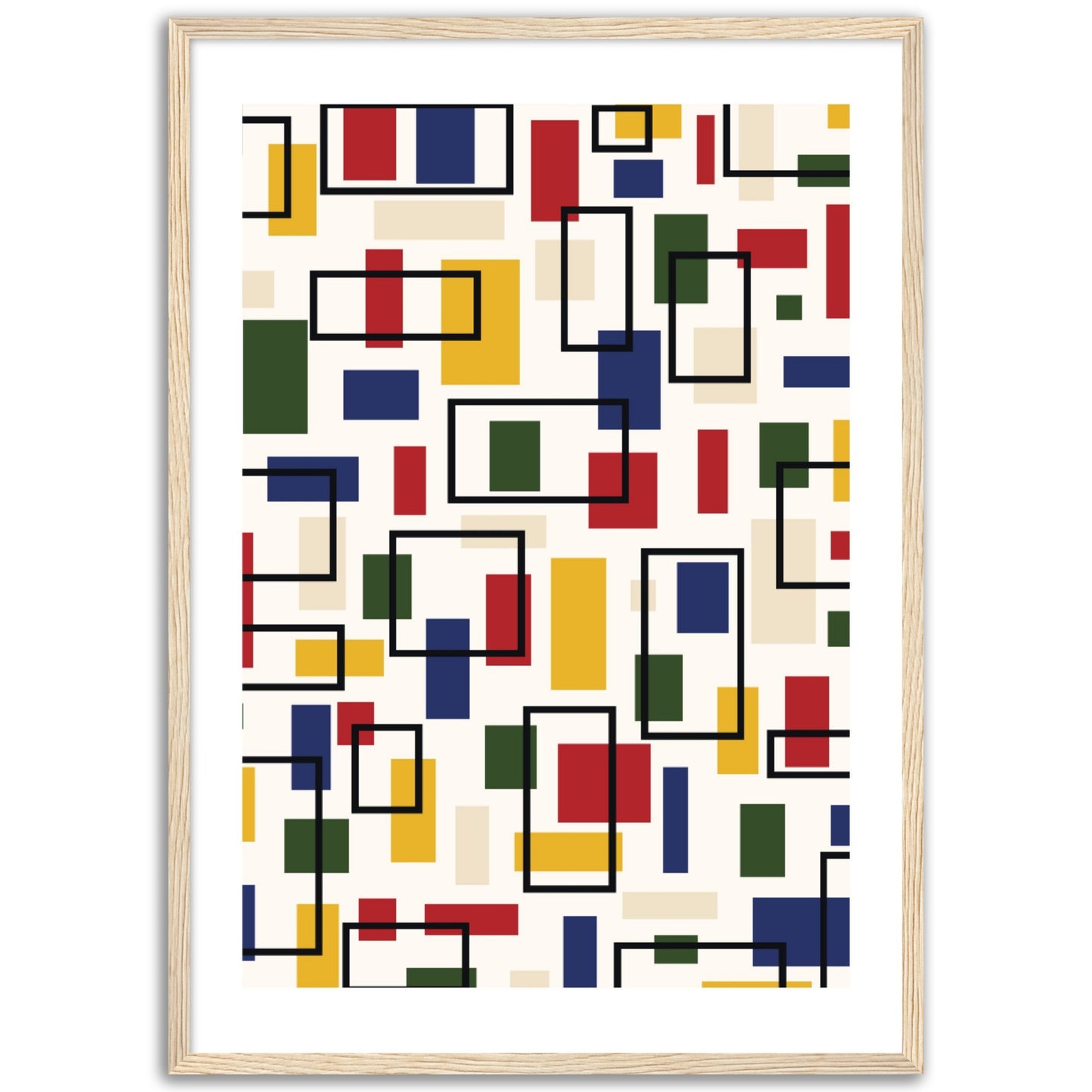 Abstraction in Primary Colors - Framed Abstract Modern Poster