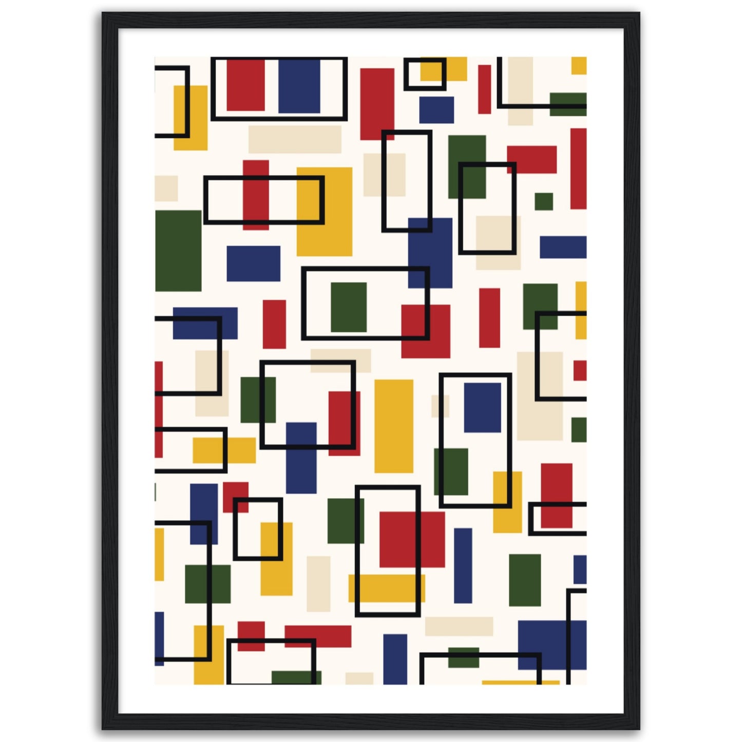 Abstraction in Primary Colors - Framed Abstract Modern Poster