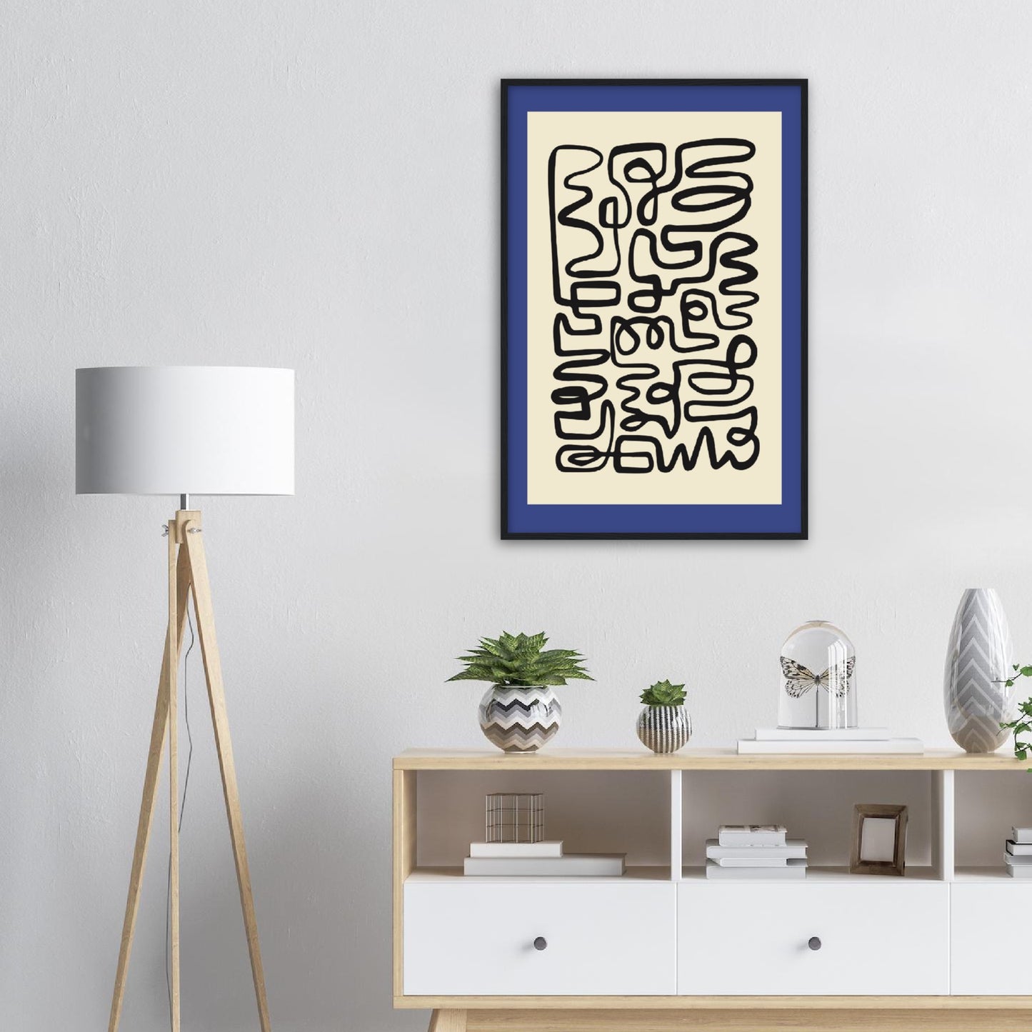 Unbroken Tangle- Abstract Modern Framed Poster