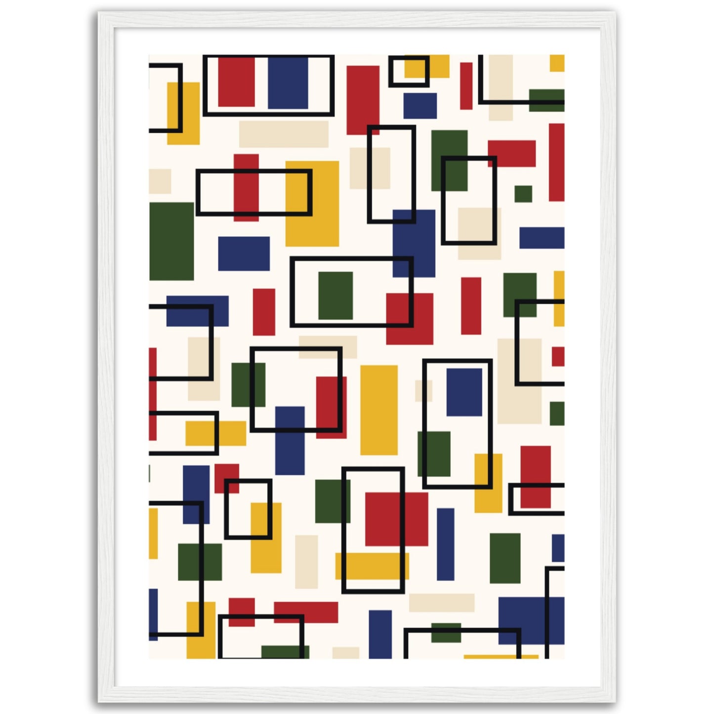 Abstraction in Primary Colors - Framed Abstract Modern Poster