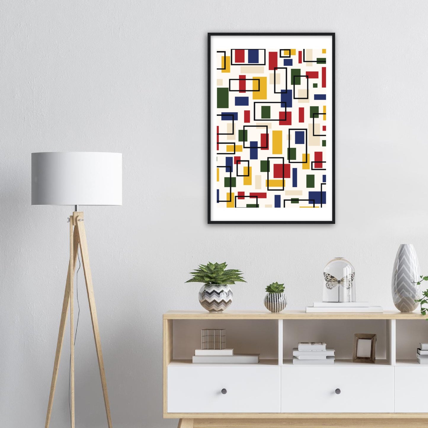 Abstraction in Primary Colors - Framed Abstract Modern Poster