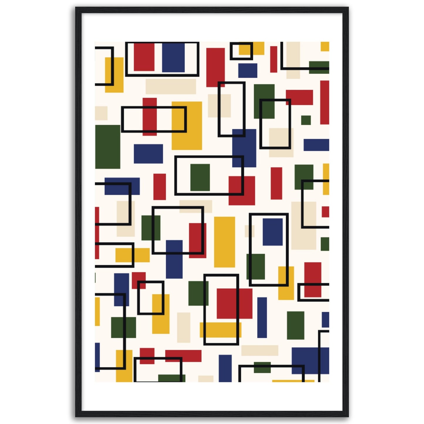 Abstraction in Primary Colors - Framed Abstract Modern Poster