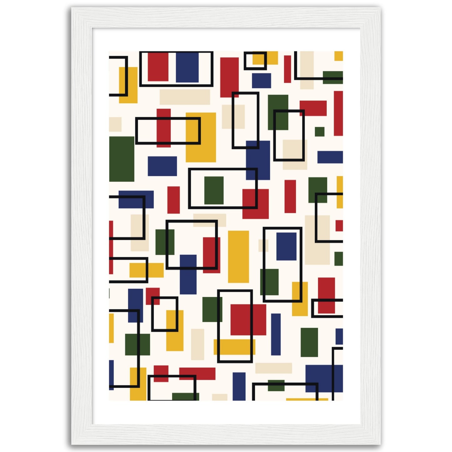 Abstraction in Primary Colors - Framed Abstract Modern Poster