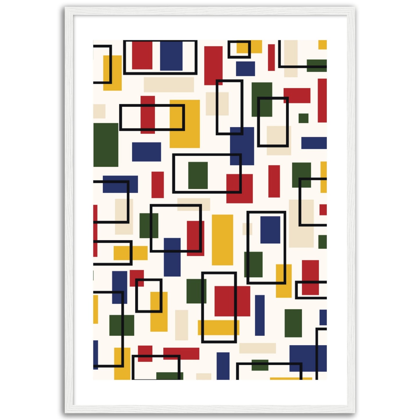 Abstraction in Primary Colors - Framed Abstract Modern Poster