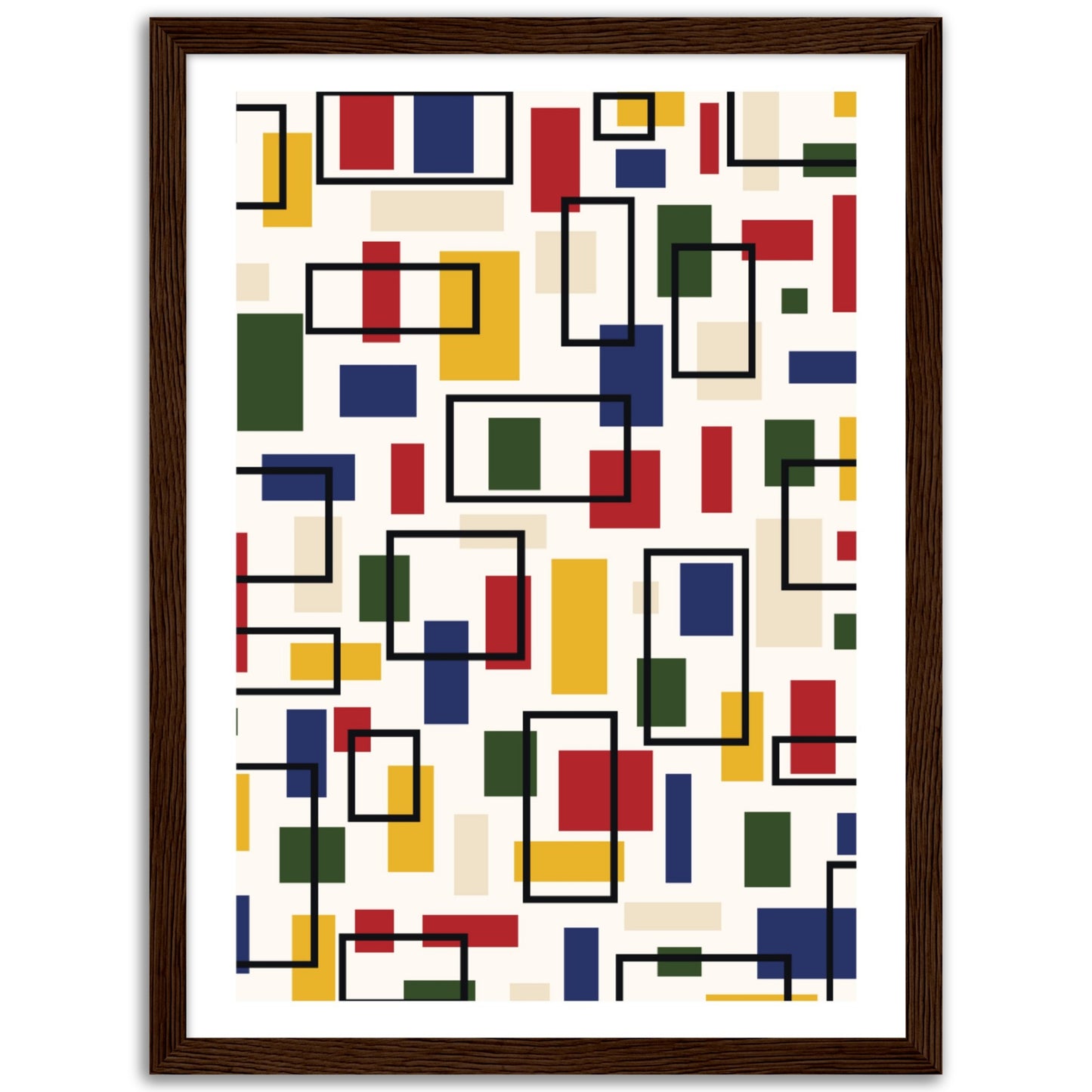 Abstraction in Primary Colors - Framed Abstract Modern Poster