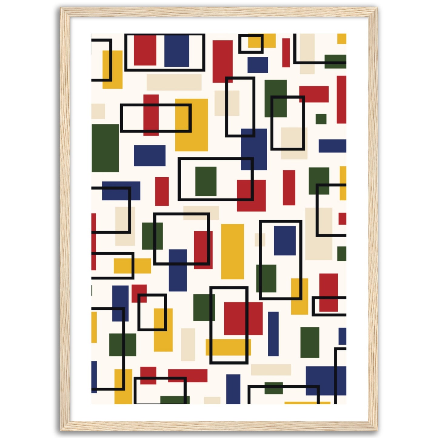 Abstraction in Primary Colors - Framed Abstract Modern Poster