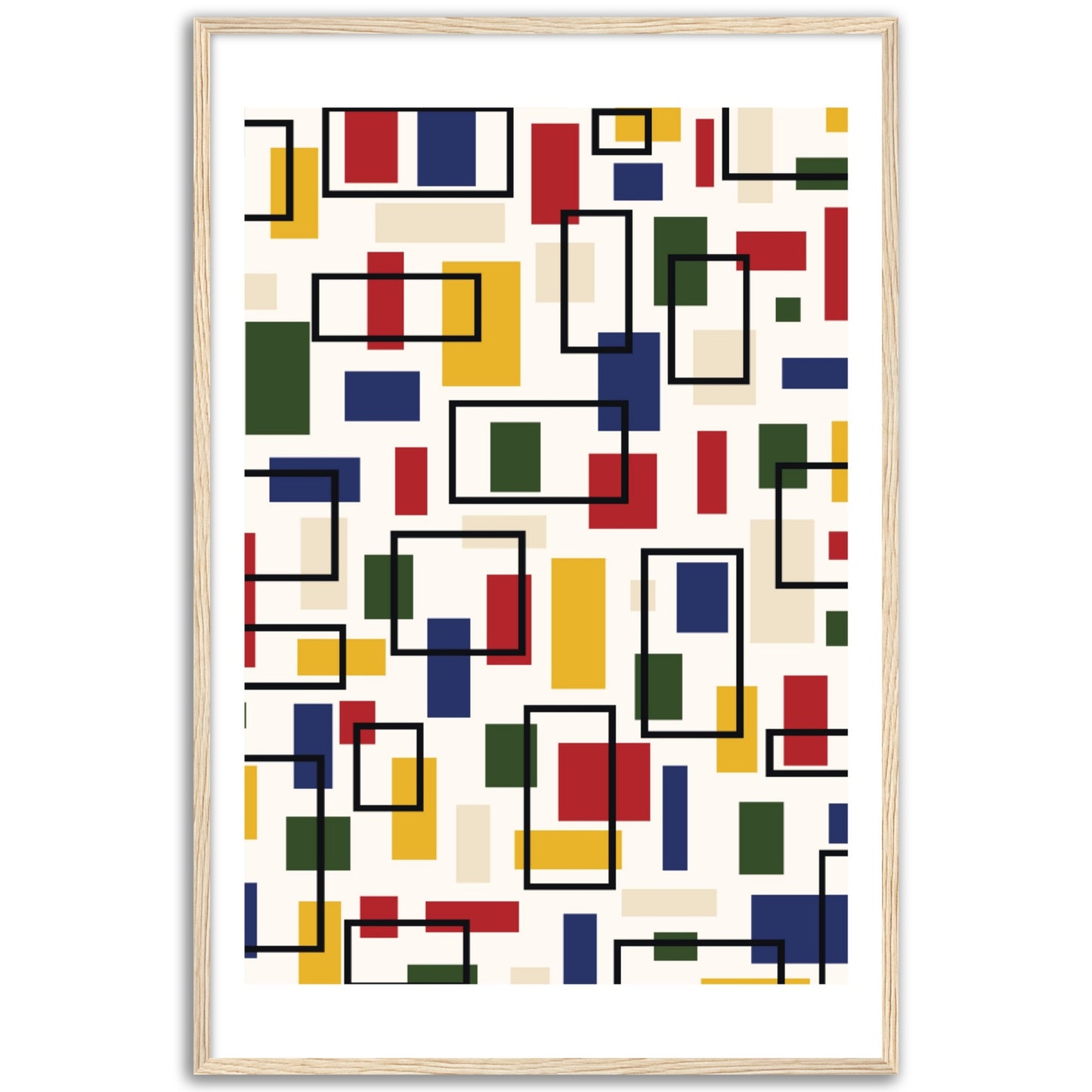 Abstraction in Primary Colors - Framed Abstract Modern Poster