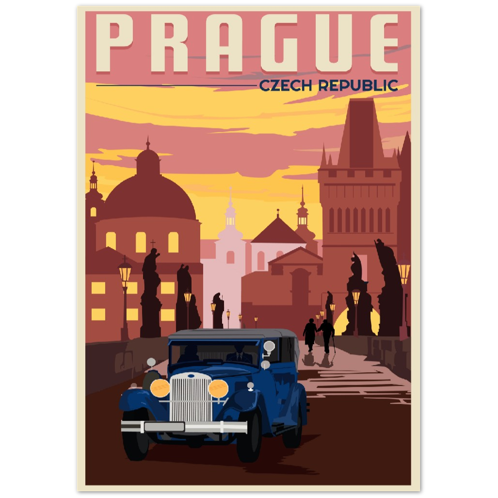 Prague - Charles Bridge by Night Poster