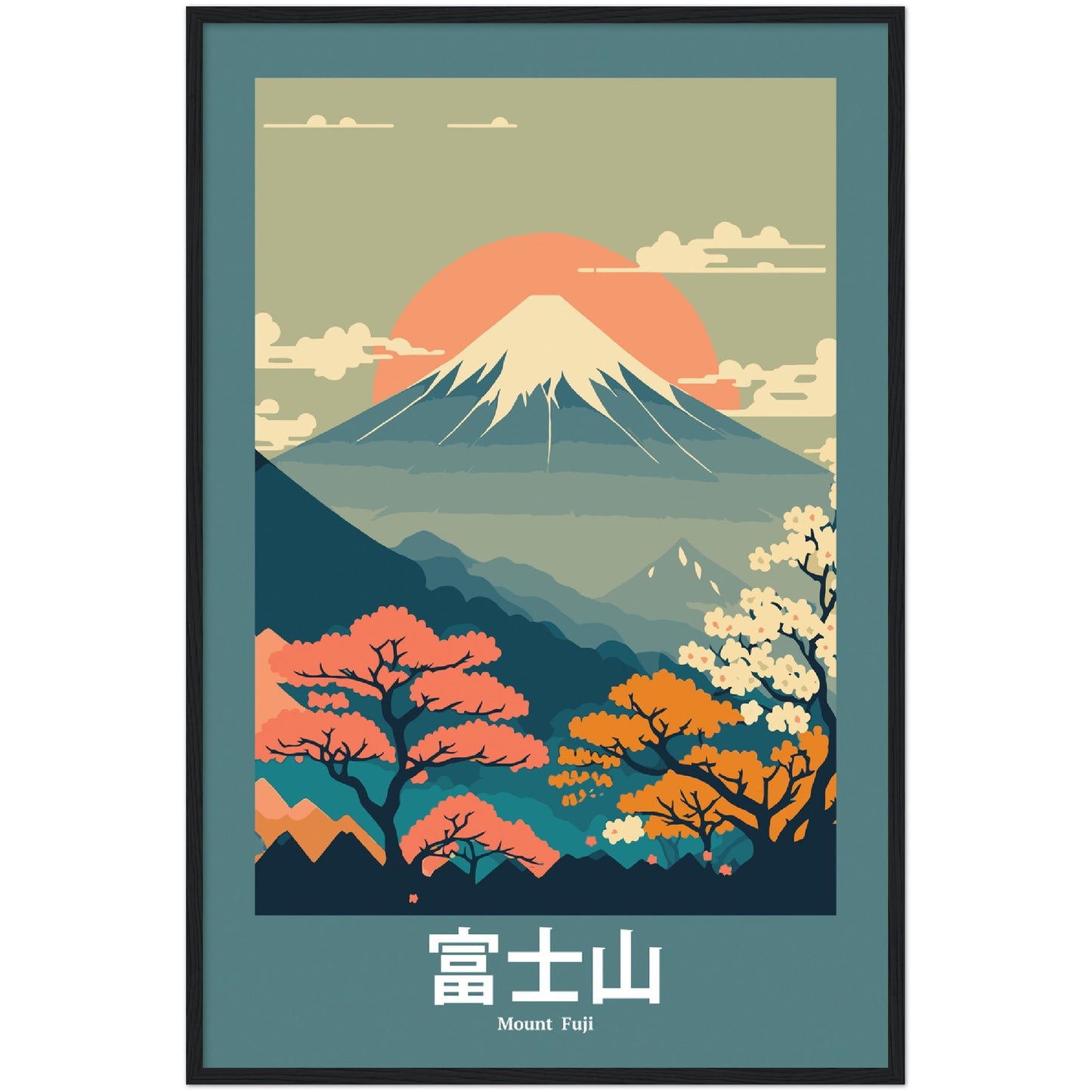 Mount Fuji - Framed Abstract Japan Poster