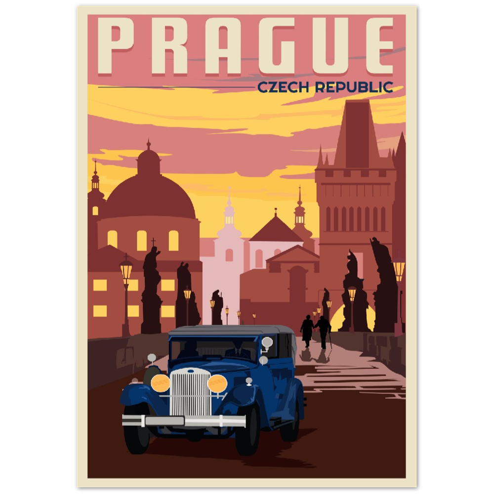 Prague - Charles Bridge by Night Poster