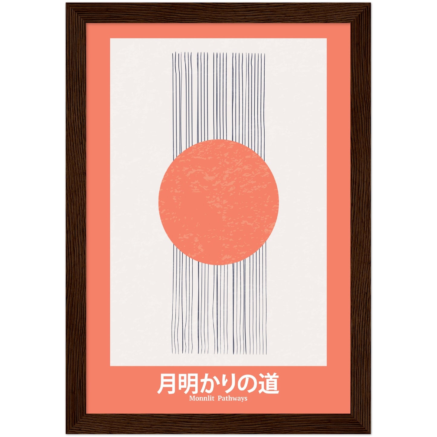 Moonlit Pathways - Framed Abstract Japan Poster