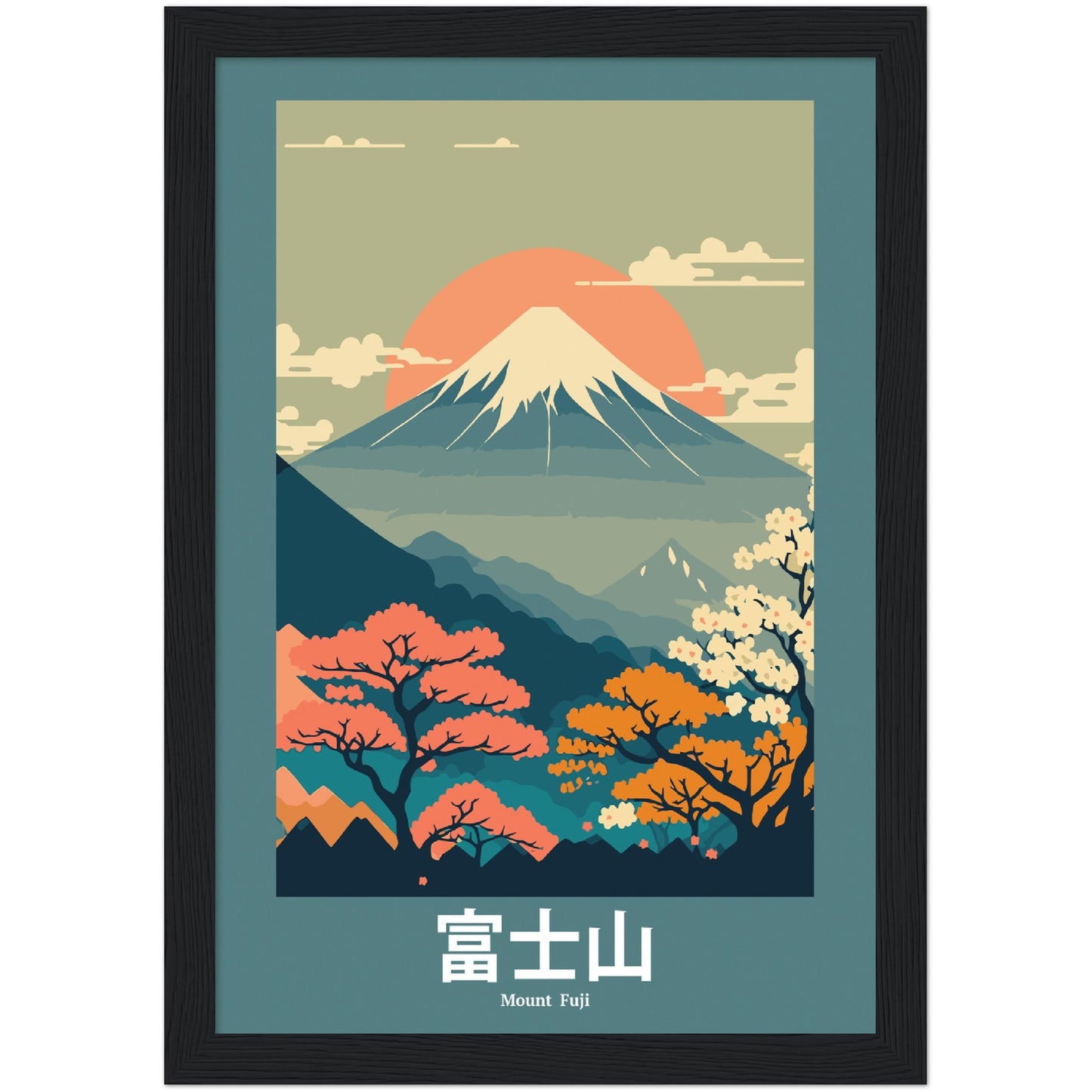 Mount Fuji - Framed Abstract Japan Poster