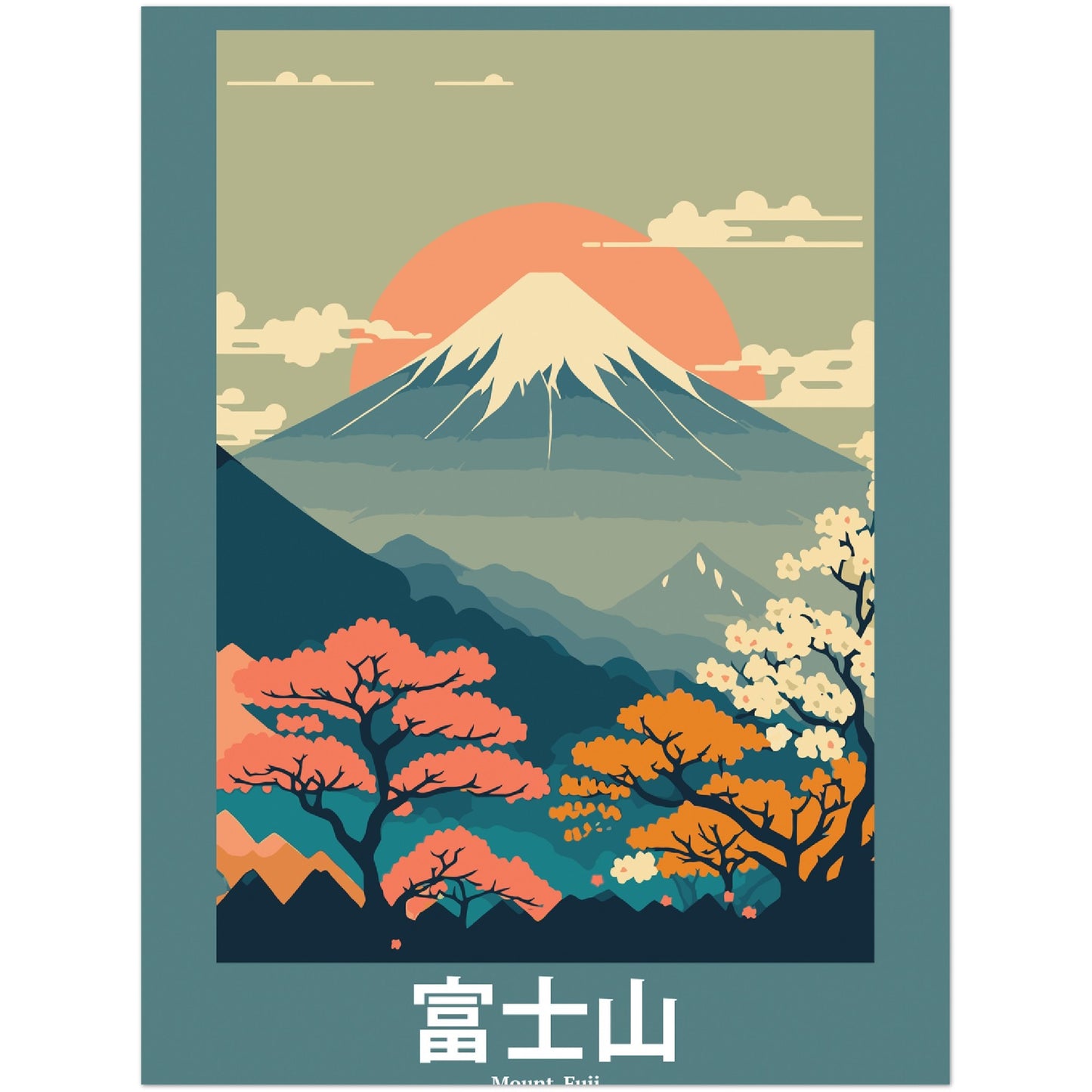 Mount Fuji - Abstract Japan Poster